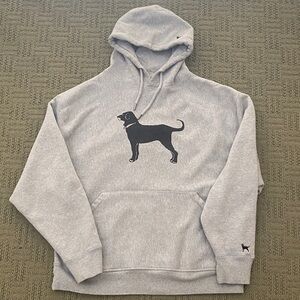 The Black Dog Light Gray Hoodie with Black Dog Design